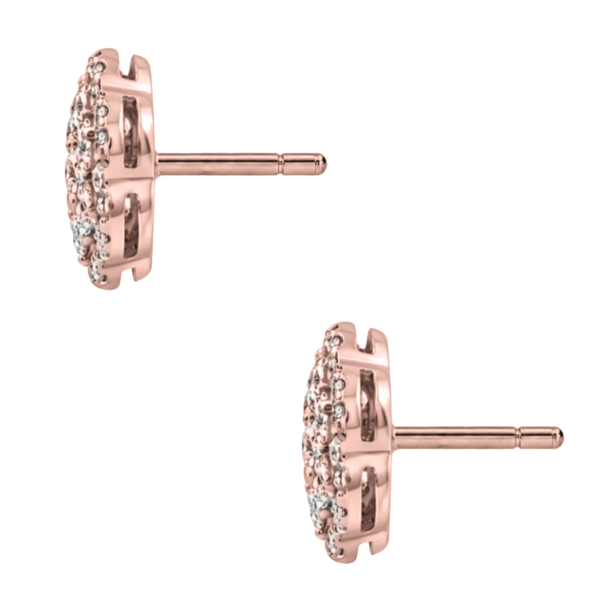 Lab-Grown Diamond Round Cluster Earrings in 14K White Gold or 14K Yellow Gold