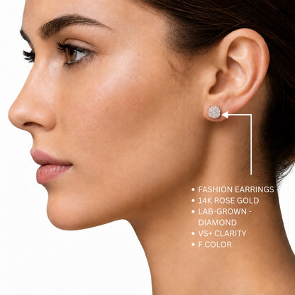 Lab-Grown Diamond Round Cluster Earrings in 14K White Gold or 14K Yellow Gold