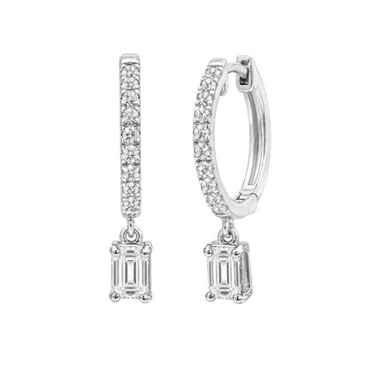 Lab-Grown Diamond Hoop Earrings in 14K White Gold or 14K Yellow Gold