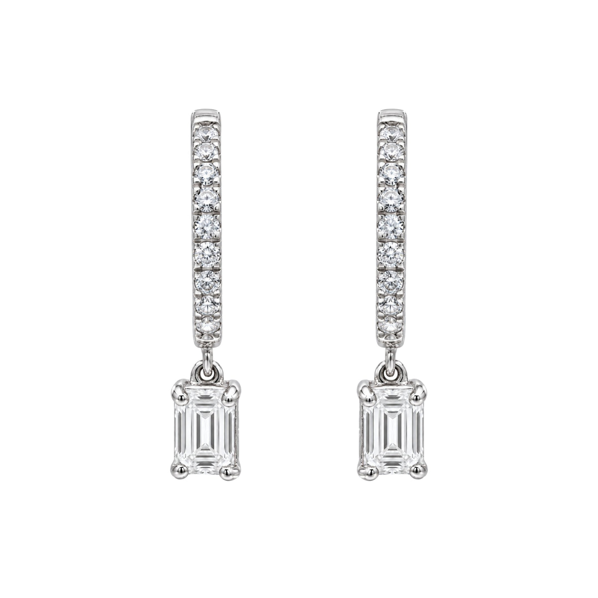Lab-Grown Diamond Hoop Earrings in 14K White Gold or 14K Yellow Gold