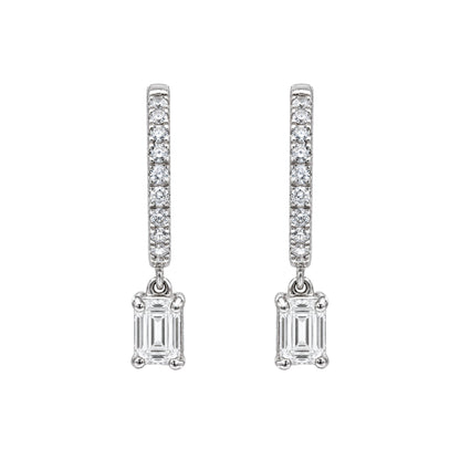 Lab-Grown Diamond Hoop Earrings in 14K White Gold or 14K Yellow Gold