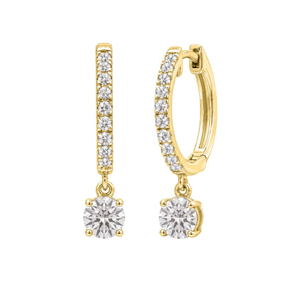 Lab-Grown Diamond Hoop Earrings in 14K White Gold or 14K Yellow Gold