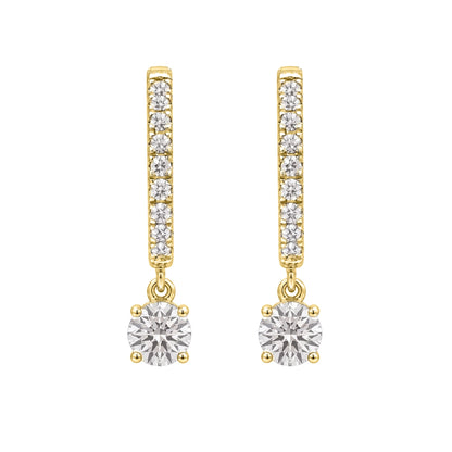 Lab-Grown Diamond Round Hoop Earrings in 14K White Gold or 14K Yellow Gold