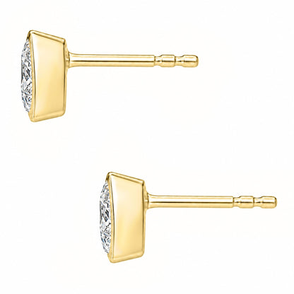 Lab-Grown Diamond Pear Bezel Stud Earrings in 14K White Gold or 14K Yellow Gold