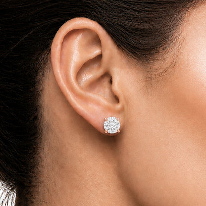 Lab-Grown Diamond Round Stud Earrings in 14K White Gold or 14K Yellow Gold