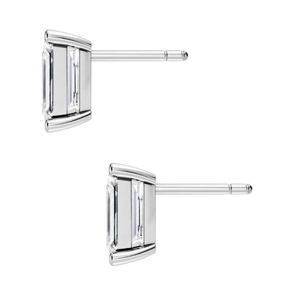 Lab-Grown Diamond Emerald-Cut Stud Earrings in 14K White Gold or 14K Yellow Gold