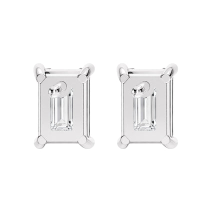 Lab-Grown Diamond Emerald-Cut Stud Earrings in 14K White Gold or 14K Yellow Gold