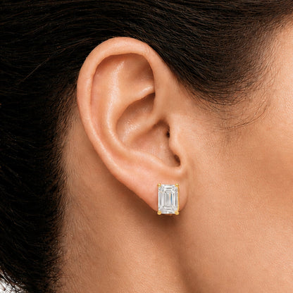 Lab-Grown Diamond Emerald-Cut Stud Earrings in 14K White Gold or 14K Yellow Gold