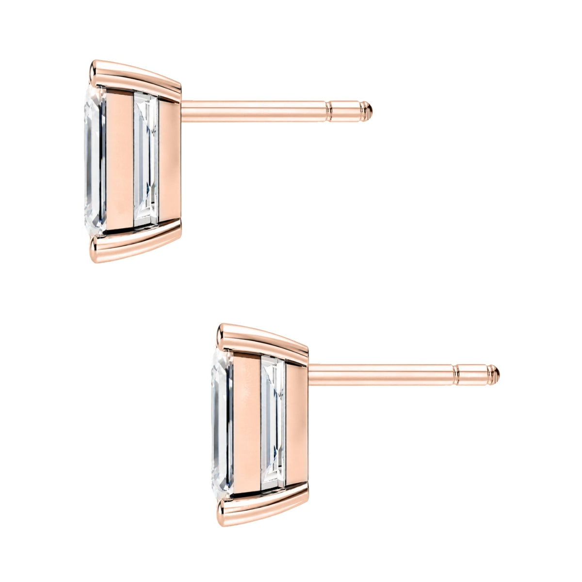 Lab-Grown Diamond Emerald-Cut Stud Earrings in 14K White Gold or 14K Yellow Gold