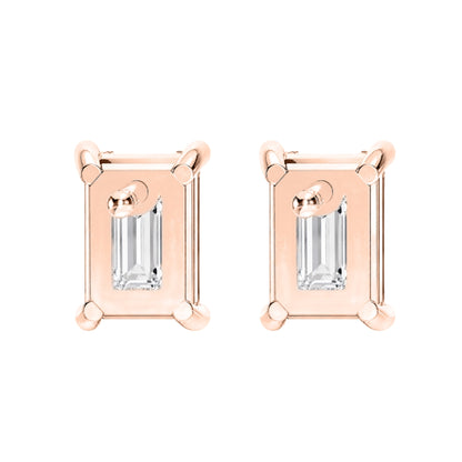 Lab-Grown Diamond Emerald-Cut Stud Earrings in 14K White Gold or 14K Yellow Gold