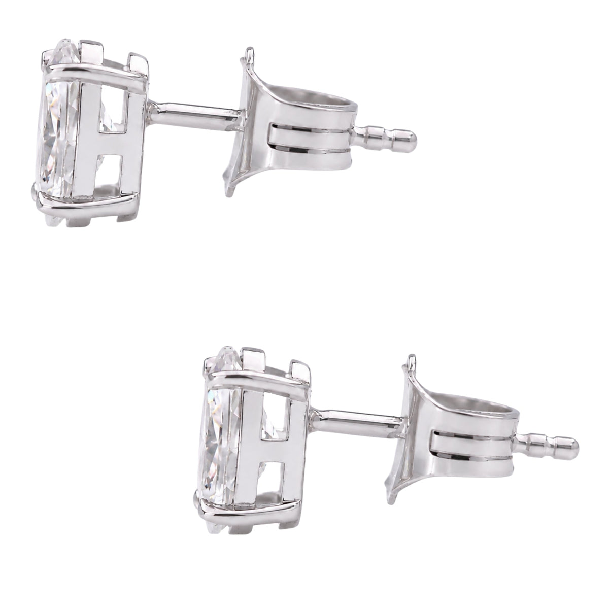 Lab-Grown Diamond Oval Stud Earrings in 14K White Gold or 14K Yellow Gold
