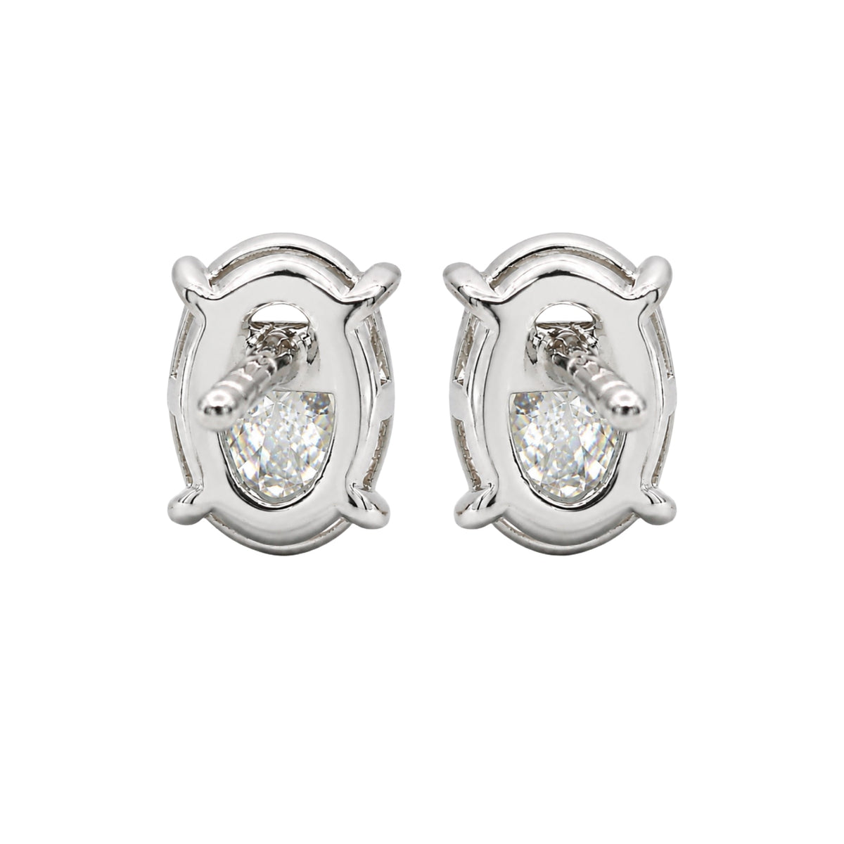 Lab-Grown Diamond Oval Stud Earrings in 14K White Gold or 14K Yellow Gold