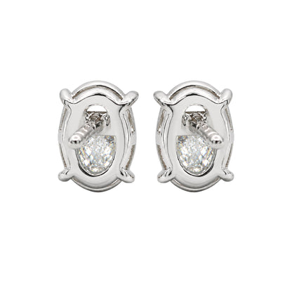 Lab-Grown Diamond Oval Stud Earrings in 14K White Gold or 14K Yellow Gold