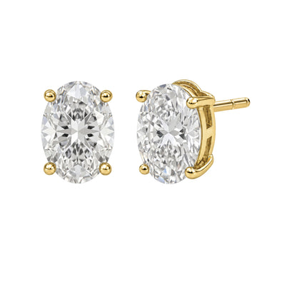 Lab-Grown Diamond Oval Stud Earrings in 14K White Gold or 14K Yellow Gold