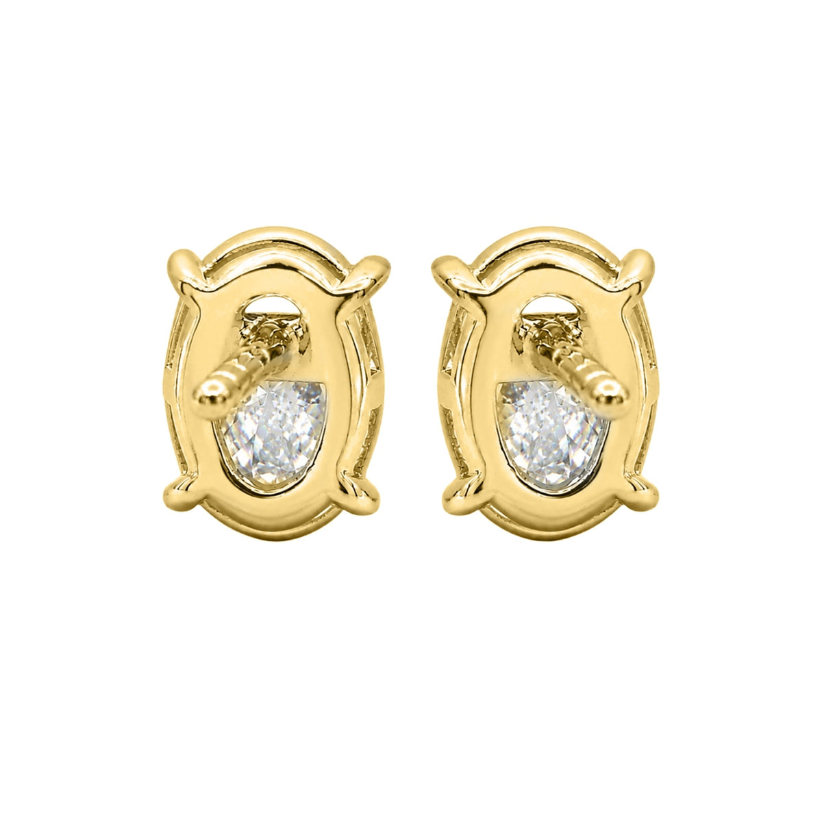 Lab-Grown Diamond Oval Stud Earrings in 14K White Gold or 14K Yellow Gold