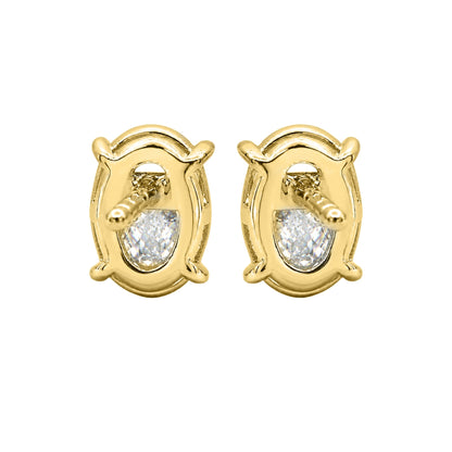Lab-Grown Diamond Oval Stud Earrings in 14K White Gold or 14K Yellow Gold