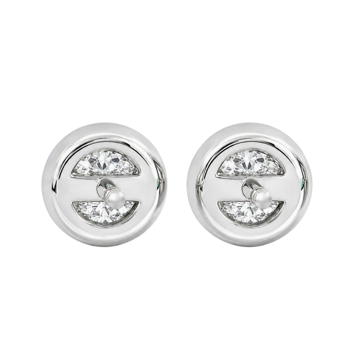 Lab-Grown Diamond Round Bezel Stud Earrings in 14K White Gold or 14K Yellow Gold