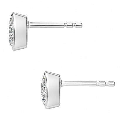 Lab-Grown Diamond Pear Bezel Stud Earrings in 14K White Gold or 14K Yellow Gold