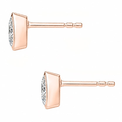 Lab-Grown Diamond Pear Bezel Stud Earrings in 14K White Gold or 14K Yellow Gold