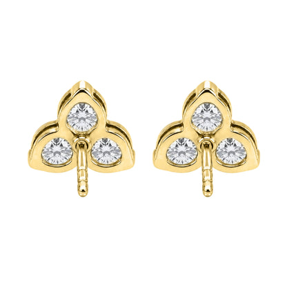 Lab-Grown Diamond Round Three-Stone Earrings in 14K White Gold or 14K Yellow Gold