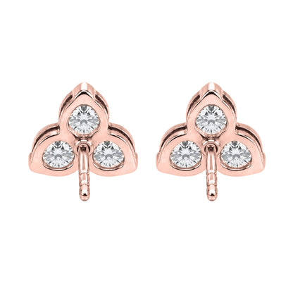 Lab-Grown Diamond Round Three-Stone Earrings in 14K White Gold or 14K Yellow Gold