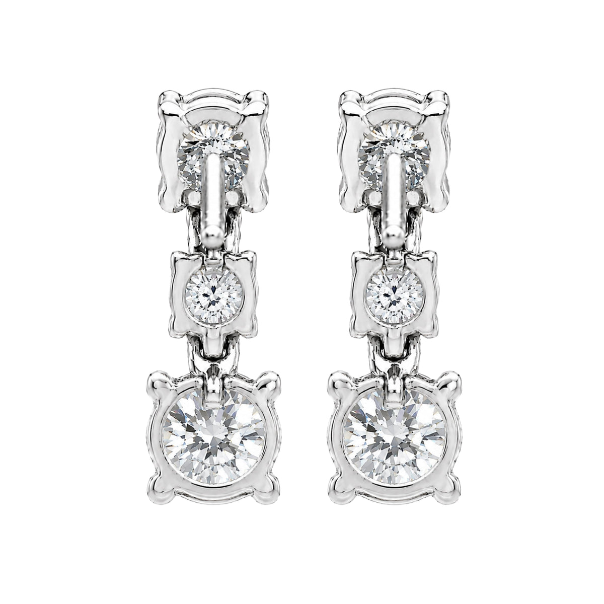 1 ct. T.W. Lab-Grown Diamond Round Drop Earrings in Sterling Silver or 14K Gold over Silver