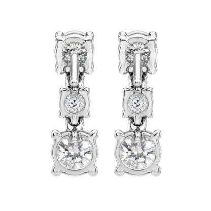 1 ct. T.W. Lab-Grown Diamond Round Drop Earrings in Sterling Silver or 14K Gold over Silver
