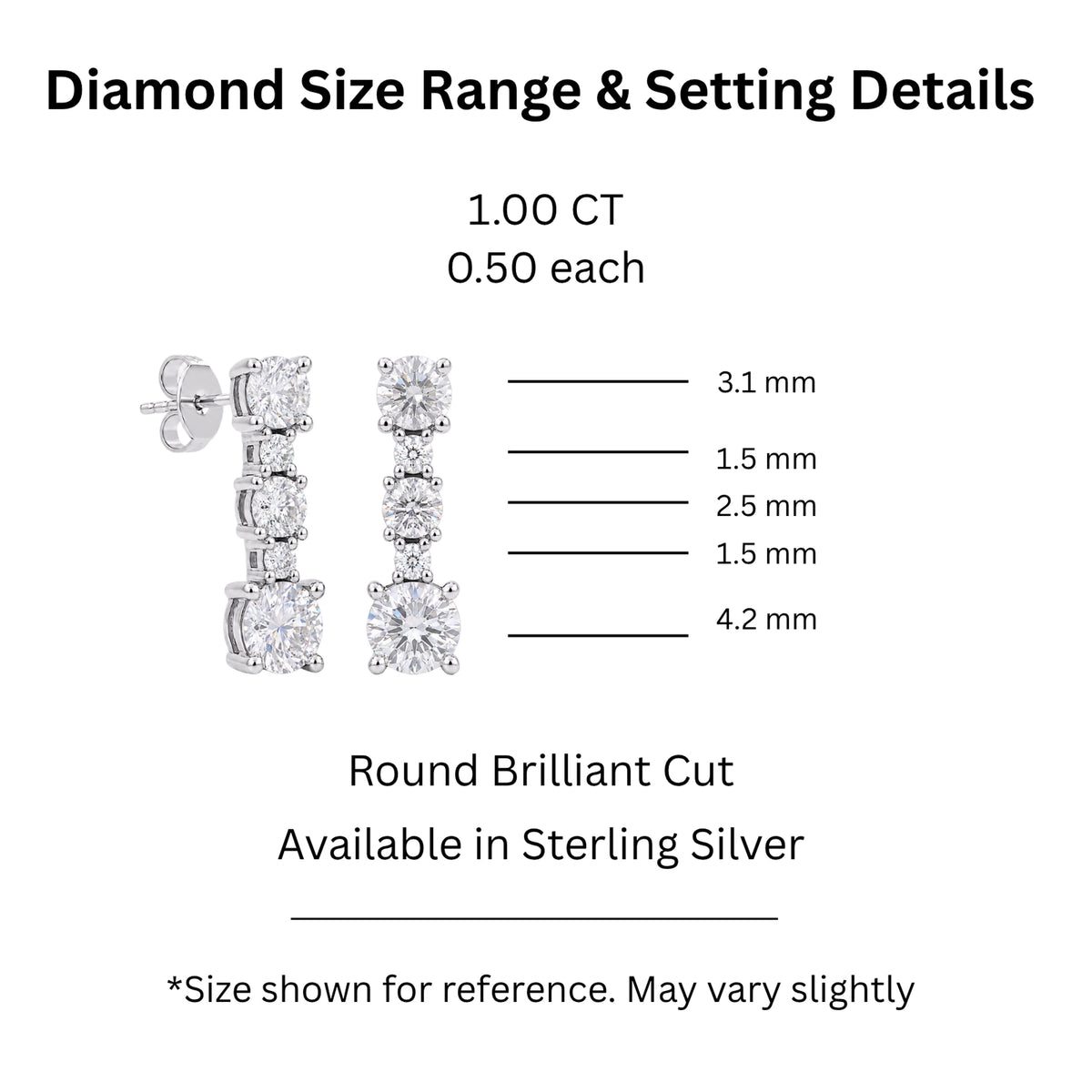 1 ct. T.W. Lab-Grown Diamond Round Drop Earrings in Sterling Silver or 14K Gold over Silver