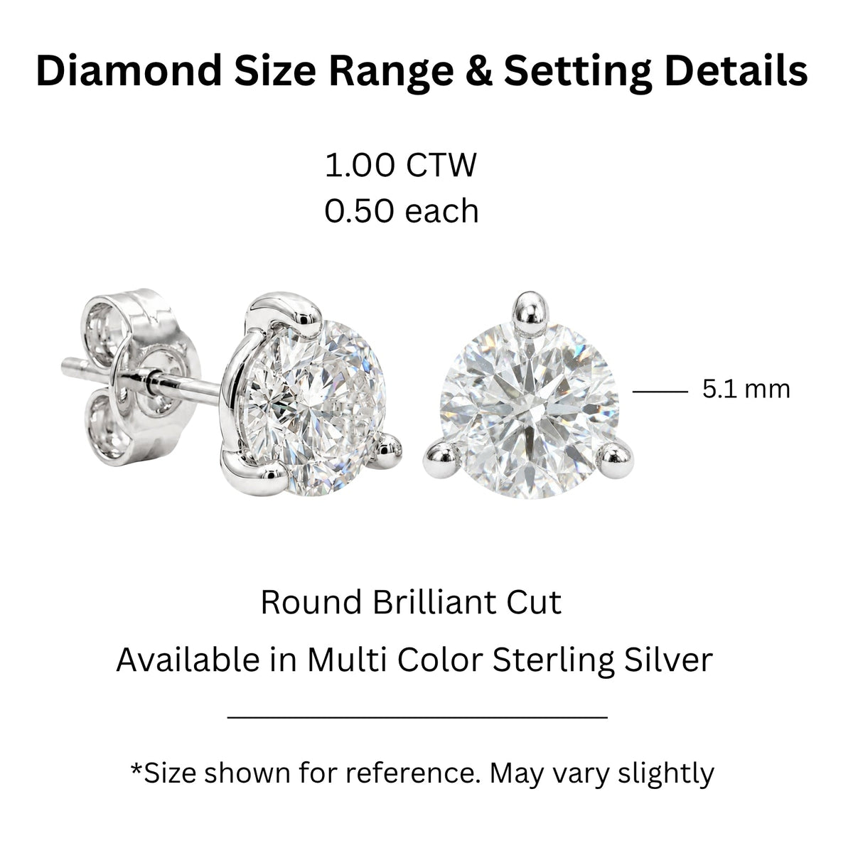 1 ct. T.W. Lab-Grown Diamond Round Martini Stud Earrings in Sterling Silver