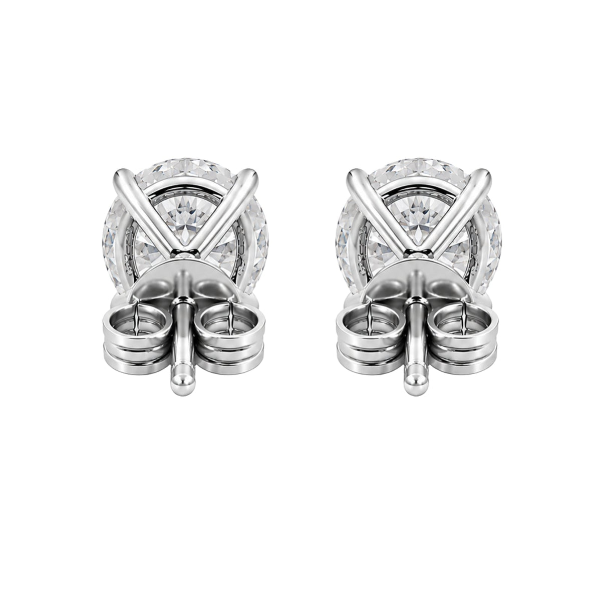 2 ct. T.W. Lab-Grown Diamond Round Stud Earrings in Sterling Silver