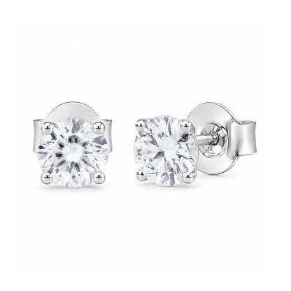 1 ct. T.W. Lab-Grown Diamond Round Stud Earrings in Sterling Silver