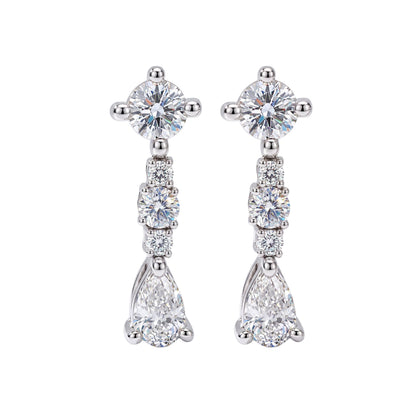 1 ct. T.W. Lab-Grown Diamond Round Drop Earrings in Sterling Silver