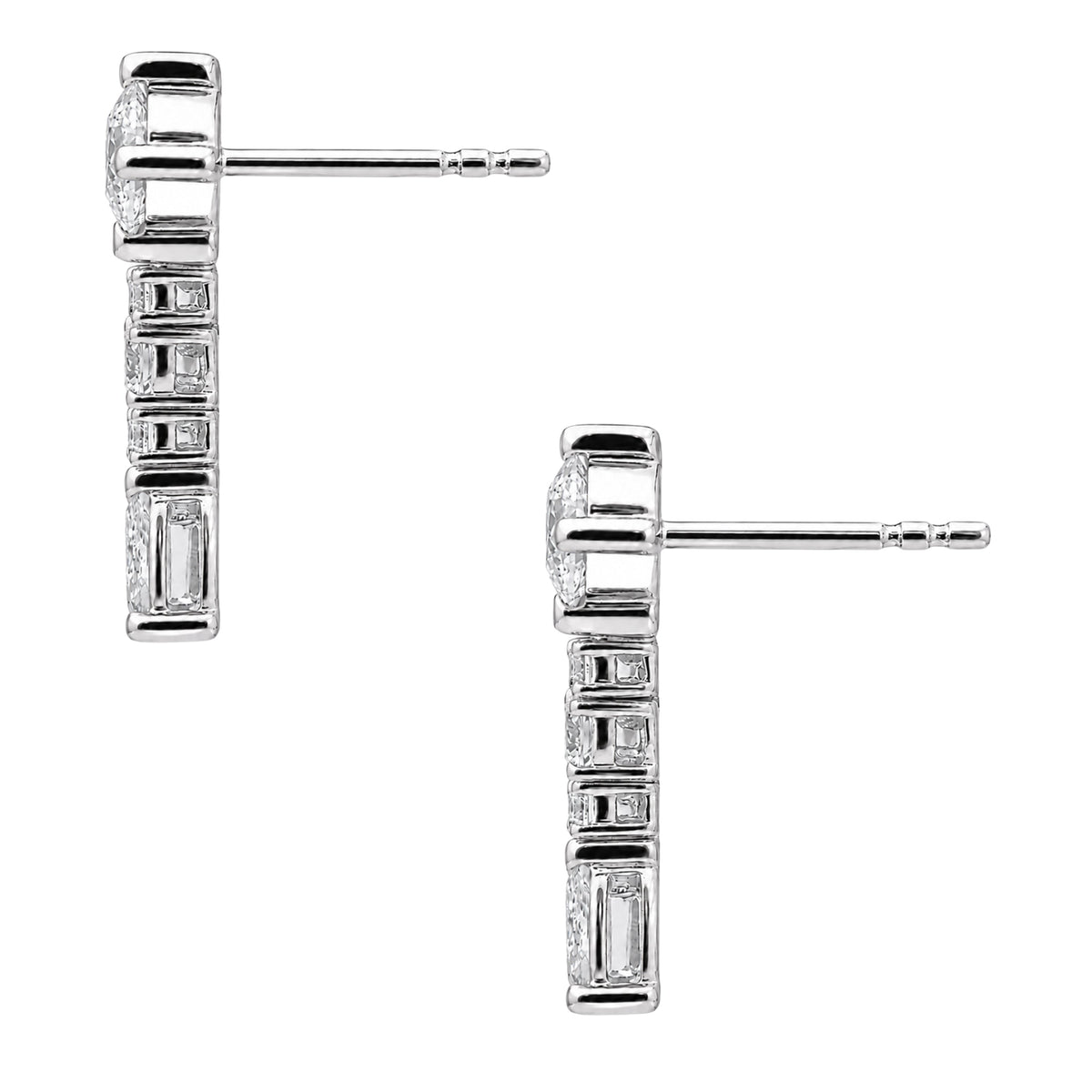 1 ct. T.W. Lab-Grown Diamond Round Drop Earrings in Sterling Silver