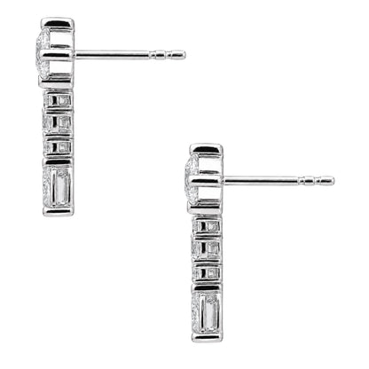 1 ct. T.W. Lab-Grown Diamond Round Drop Earrings in Sterling Silver