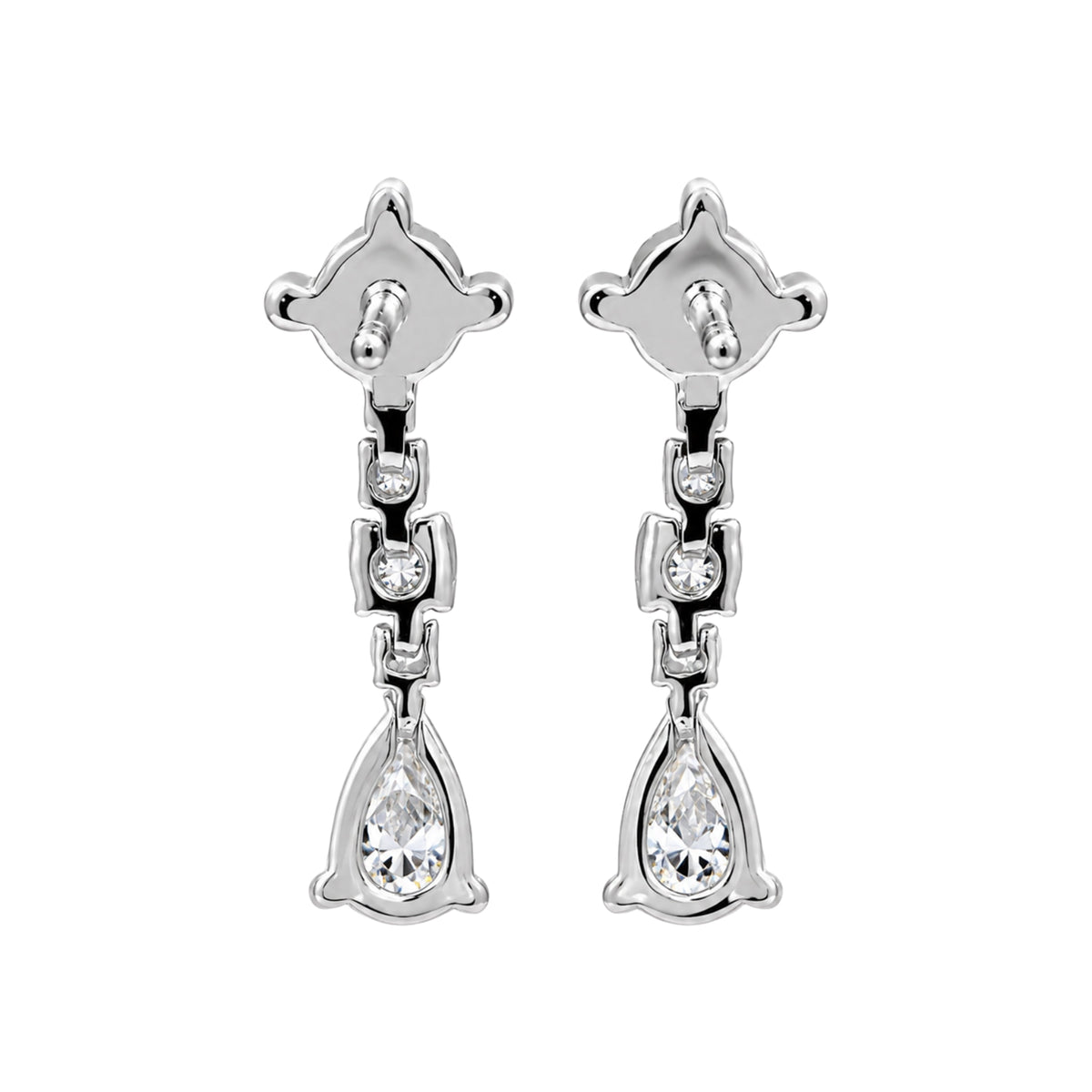 1 ct. T.W. Lab-Grown Diamond Round Drop Earrings in Sterling Silver