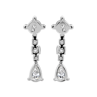 1 ct. T.W. Lab-Grown Diamond Round Drop Earrings in Sterling Silver