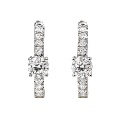 2 ct. T.W. Lab-Grown Diamond Round Hoop Earrings in Sterling Silver or 14K Gold over Silver