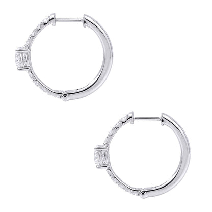 2 ct. T.W. Lab-Grown Diamond Round Hoop Earrings in Sterling Silver or 14K Gold over Silver