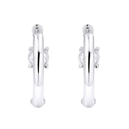 2 ct. T.W. Lab-Grown Diamond Round Hoop Earrings in Sterling Silver or 14K Gold over Silver