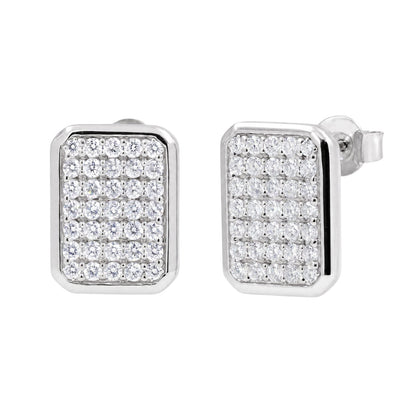 1 ct. T.W. Lab-Grown Diamond Round Cluster Earrings in Sterling Silver