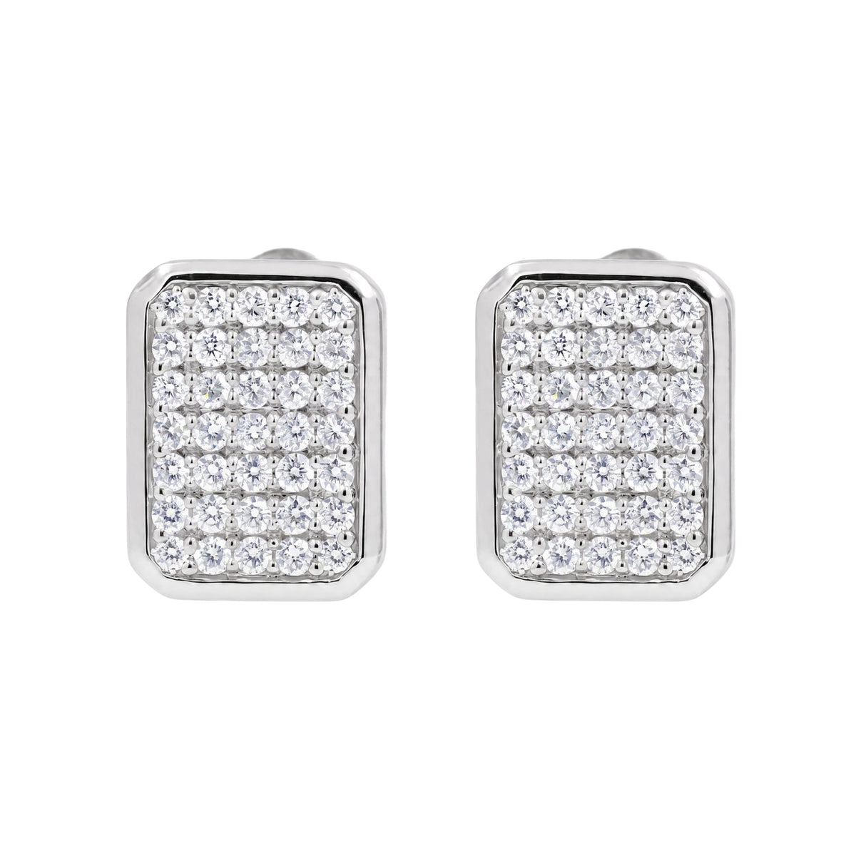 1 ct. T.W. Lab-Grown Diamond Round Cluster Earrings in Sterling Silver