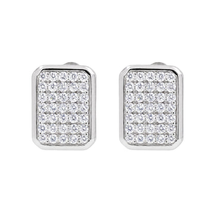 1 ct. T.W. Lab-Grown Diamond Round Cluster Earrings in Sterling Silver