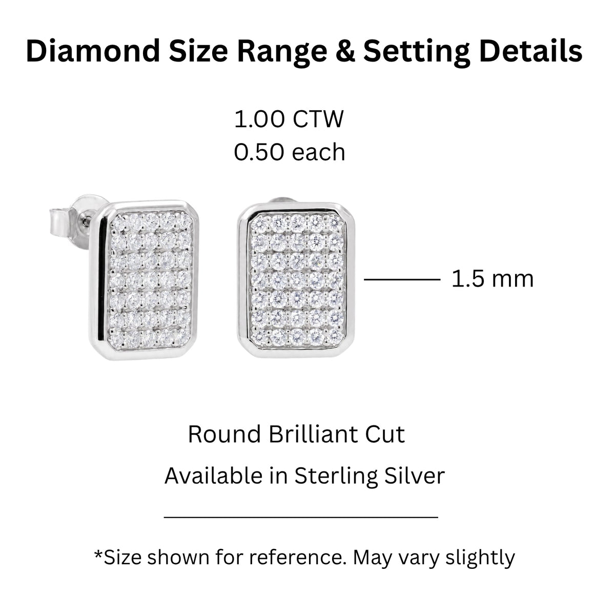 1 ct. T.W. Lab-Grown Diamond Round Cluster Earrings in Sterling Silver