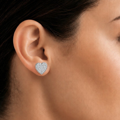 2 ct. T.W. Lab-Grown Diamond Round Stud Earrings in Sterling Silver