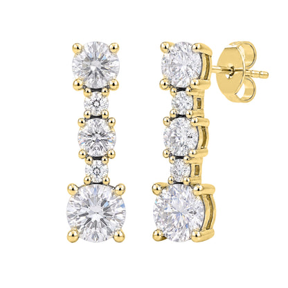 1 ct. T.W. Lab-Grown Diamond Round Drop Earrings in Sterling Silver or 14K Gold over Silver