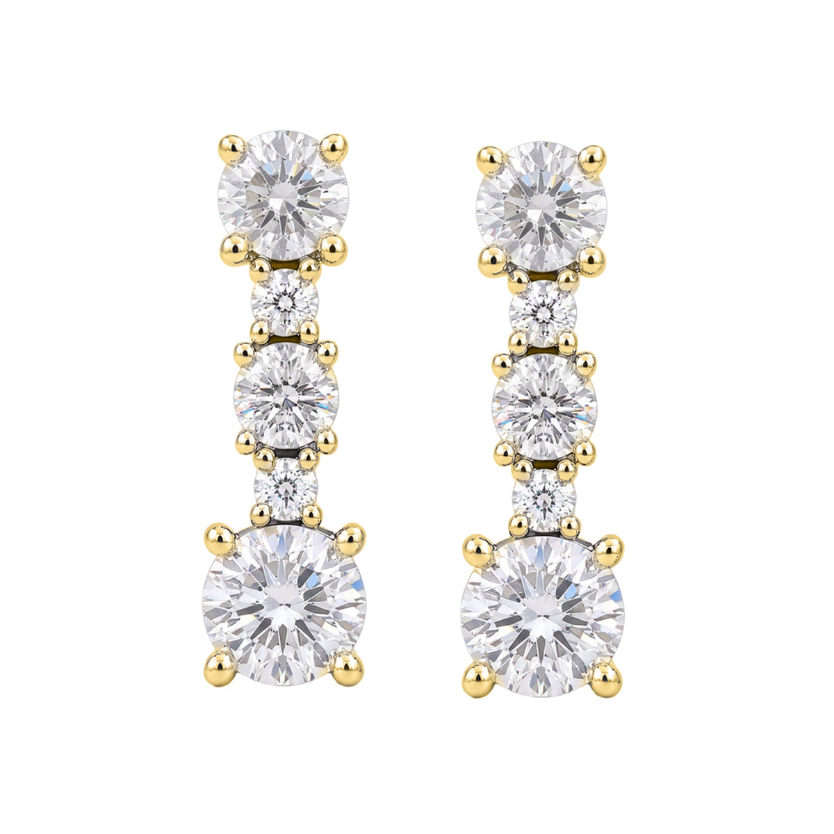 1 ct. T.W. Lab-Grown Diamond Round Drop Earrings in Sterling Silver or 14K Gold over Silver