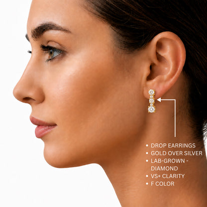 1 ct. T.W. Lab-Grown Diamond Round Drop Earrings in Sterling Silver or 14K Gold over Silver