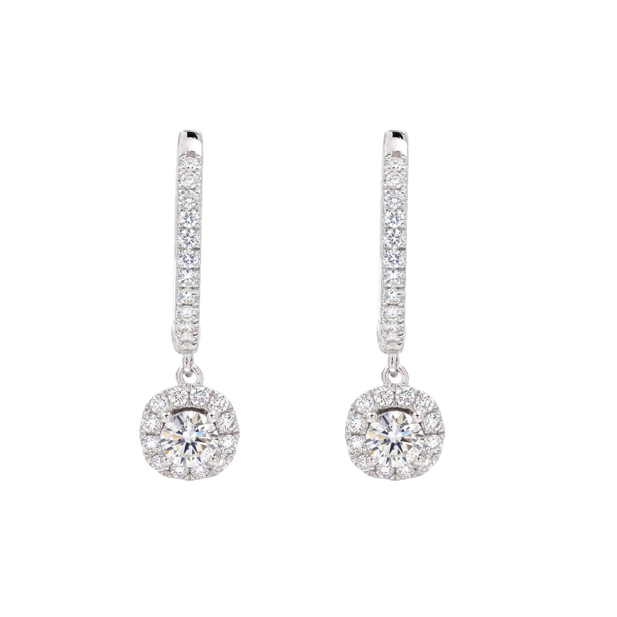 2 ct. T.W. Lab-Grown Diamond Round Drop Earrings in Sterling Silver or 14K Gold over Silver