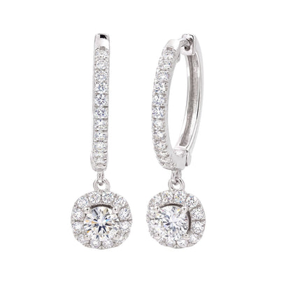 3 ct. T.W. Lab-Grown Diamond Round Drop Earrings in Sterling Silver