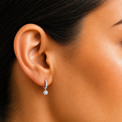 3 ct. T.W. Lab-Grown Diamond Round Drop Earrings in Sterling Silver